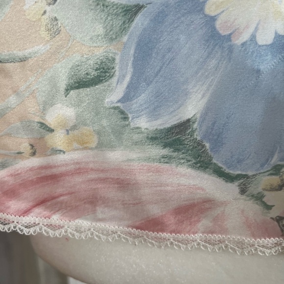 Vintage pastel Floral Lace Trim Chemise Camisole Top size 34 fairy y2k coquette - Picture 3 of 8